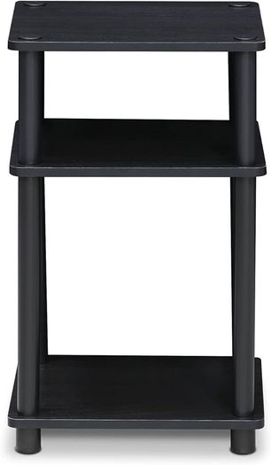 Just 3-Tier Turn-N-Tube End Table, Side Table, Nightstand, Americano/Black
