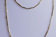 Antique Solid 18K Yellow Gold Bar-Link Chain Necklace length 23" - 5,6g