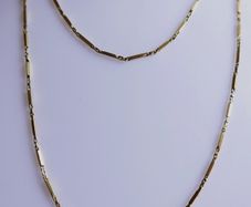Antique Solid 18K Yellow Gold Bar-Link Chain Necklace length 23" - 5,6g