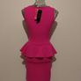 Evita Pink Peplum Dress, New With Tags Image 7