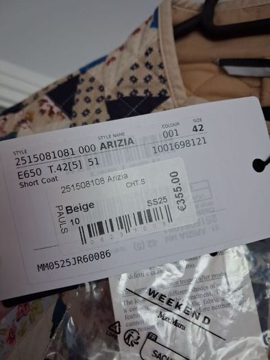 Max Mara Quilted Jacket - It 42 De 38 Uk 10  - Bnwt Rrp 355
