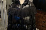Pinko Donato shine fringed jacket in black, IT 44