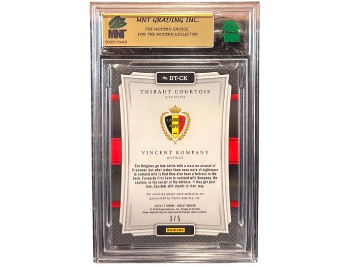 9.5 Gem Mnt 2016-17 Panini Select Double Team Memorabilia Green /5 #dt-ck Courtois/kompany