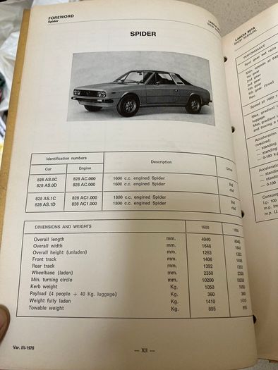 Lancia Beta Genuine Shop Manual Year 1976. English version
