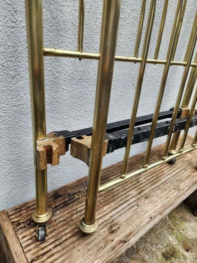 19th Cent. beautiful all brass three foor bed. Just polished