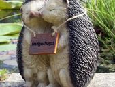 Holly and Harry Hedgehogs 22cm tall, Resin Garden Ornament
