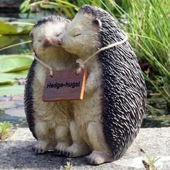 Holly and Harry Hedgehogs 22cm tall, Resin Garden Ornament