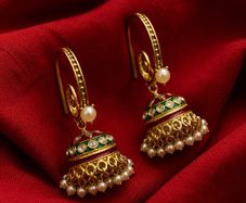 Classic Meenakari Jhumkas Earrings