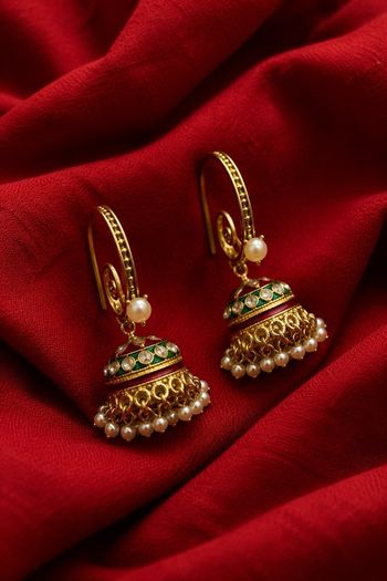 Classic Meenakari Jhumkas Earrings