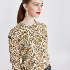 Brand new Savida jacquard pattern with golden thread sweatshirt size UK12 EU40 Postage included