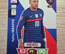 Panini Adrenalyn XL FIFA World Cup Qatar 2022 Kylian Mbappe Hero Card No. 117 - free standard postage