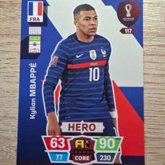 Panini Adrenalyn XL FIFA World Cup Qatar 2022 Kylian Mbappe Hero Card No. 117 - free standard postage