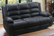 3 Seater PU Leather Recliner Sofa Black