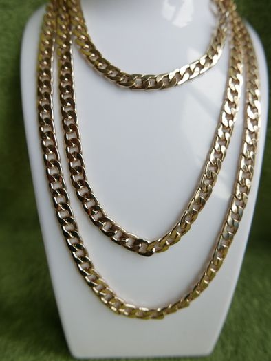 Vintage extra long Gold Plated Curb Link Chain 46"