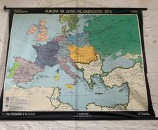 Vintage 1961 German School Wall Map. Napoleons Europe.