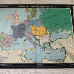 Vintage 1961 German School Wall Map. Napoleons Europe.