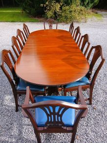 Antique dining table and chairs
