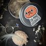 Supporting Mental Health Cool Mohawk Brain with Black Eyes Decor Oddity Keyring Neurology Biology Image 4