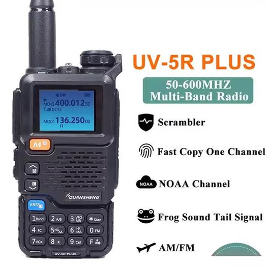 Quansheng Quansheng UV-5R PLUS Walkie Talkie 5W Air Band Radio Charge UHF VHF DTMF FM Scrambler NOAA Wireless Frequency Two Way CB Radio
