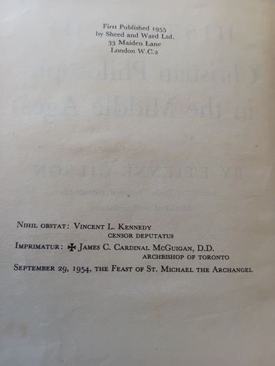 1st Ed. History Of Christian Philosophy In The Middle Ages By Etienne Gilson - 1955. Religion. Church.