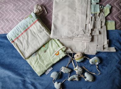Baby NEXT nursery Curtains, Cot bumper, Cover , Canvas , Lamp shade