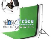 443442 2 x 2m Stand + 1.6 x 3m Non Woven Fabric Black, White, Green Background