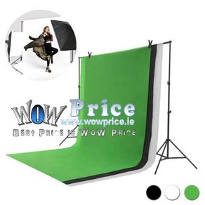 443442 2 x 2m Stand + 1.6 x 3m Non Woven Fabric Black, White, Green Background