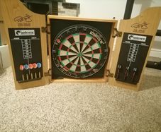 Dartboard with darts