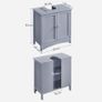 Washbasin cabinet with 2 doors dark or light grey Image 5
