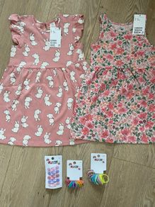 Girls dresses and hair clips