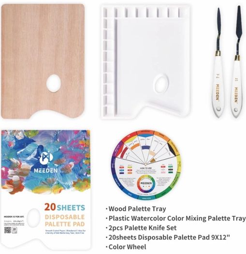 Complete 155 Pcs Deluxe Artist Painting Set with French Easel, Art Painting Brushes Set, Paints Tube Set, Painting Pads, Stretched Canvas, Palette Knives