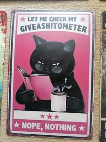 Retro metal cat signs