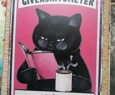 Retro metal cat signs