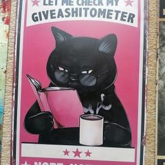 Retro metal cat signs
