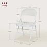 4-piece Set Folding Chairs, Portable Office Chairs, Metal Legs, Foldable Chair for Office, Reception, Waiting Room, Faux Leather, White Image 3