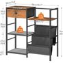 End Table with Vinyl Storage, 4 Tier Vinyl Record Storage, Side Table with Open Shelves, Turntable Stand for Living Room, Media Room, Rustic Brown Image 3