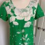 Vintage green white cotton dress size 10 Image 2