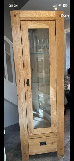 Solid Oak Sideboard And Solid Oak Glass Cabinet