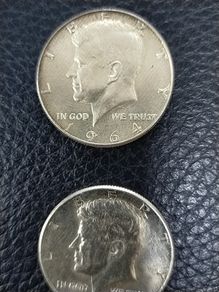 John F Kennedy half dollars x 2 1964