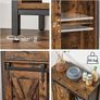 Cabinet with Sliding Door Storage Cabinet, Kitchen Cupboard with Sliding Door, Open Compartment, Adjustable Shelf, Industrial, for Hallway, Living Room, Kitchen, Study, Vintage Brown-Black, Image 2
