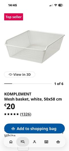 Komplement basket and rail.