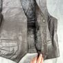 Black Goat Leather Stylish Waistcoat Mens Size M - Push Studs - Lined Image 3