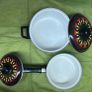 Mid Century Modern Enamel Saucepans, Set of Two MCM Image 2