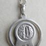 Antique Sterling Silver Catholic Saint Miraculous Mary Lourdes religious pendant and Necklace length 24" - 5,5g Image 6