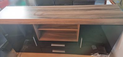 Walnut & Black Gloss Sideboard