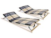 Slatted Bed Bases 2 pcs with 42 Slats 7 Zones 80x200 cm