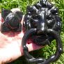 Vintage Lions Head Door Knocker Cast Iron Antique Image 10