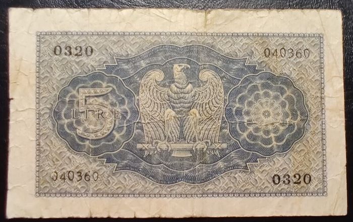 5 Lire Italy 1940-1944