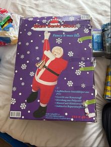 Free Giant Inflatable Hanging Santa Claus Christmas Decoration 122cm Boxed