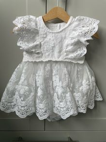 Baby girl Lace Frill Romper - Mamas & Papas